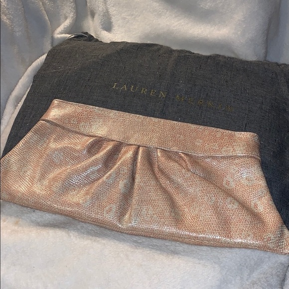 Lauren Merkin Gold/Cream Clutch w/ Dust Bag - Picture 3 of 12
